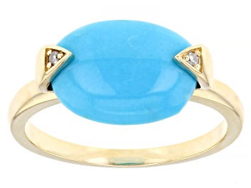 Picture of Pre-Owned Blue Sleeping Beauty Turquoise 14k Yellow Gold Ring