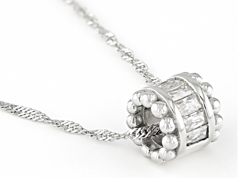 Pre-Owned Moissanite Platineve Circle Pendant .54ctw DEW.