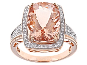 Pre-Owned Peach Morganite 14k Rose Gold Ring 5.78ctw