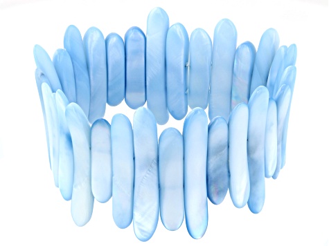 Pre-Owned Blue Mother-Of-Pearl Stretch Bracelet