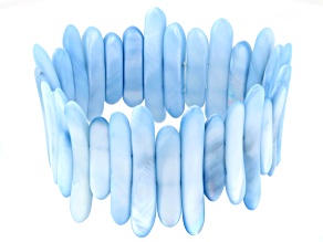Pre-Owned Blue Mother-Of-Pearl Stretch Bracelet