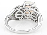 Pre-Owned White Ethiopian Opal Rhodium Over Sterling Silver Ring 1.84ctw