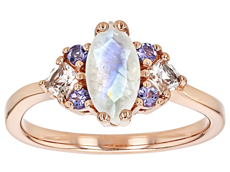 Rainbow Moonstone Ring Soft Side Square Polished Sterling Silver Rainbow Moonstone Ring Soft Side Square Polished Sterling Silver