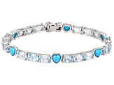 Pre-Owned Sky Blue Topaz Rhodium Over Sterling Silver Bracelet 18.00ctw
