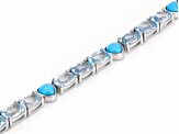 Pre-Owned Sky Blue Topaz Rhodium Over Sterling Silver Bracelet 18.00ctw