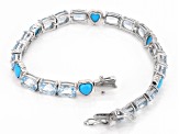 Pre-Owned Sky Blue Topaz Rhodium Over Sterling Silver Bracelet 18.00ctw