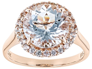 Picture of Pre-Owned Blue Aquamarine 14k Rose Gold Ring 2.91ctw