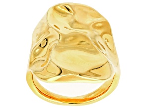 Pre-Owned 18k Yellow Gold Over Bronze Organically Shaped Statement Ring