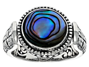 Pre-Owned Abalone Shell Sterling Silver Reversible Ring