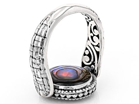 Pre-Owned Abalone Shell Sterling Silver Reversible Ring - P66087 | JTV