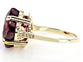 Pre-Owned Mahaleo(R)Ruby with White Diamond 10k Yellow Gold Ring 10.09ctw