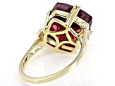 Pre-Owned Mahaleo(R)Ruby with White Diamond 10k Yellow Gold Ring 10.09ctw