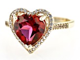Pre-Owned Peony Topaz With White Topaz 10k Yellow Gold Ring 2.86ctw