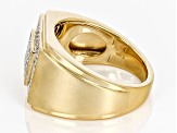 Pre-Owned White Diamond 14k Yellow Gold Over Sterling Silver Mens Cluster Ring 0.33ctw