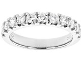 Pre-Owned White Lab-Grown Diamond Rhodium Over Sterling Silver Band Ring 1.00ctw