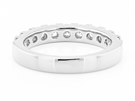 Pre-Owned White Lab-Grown Diamond Rhodium Over Sterling Silver Band Ring 1.00ctw