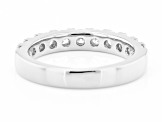 Pre-Owned White Lab-Grown Diamond Rhodium Over Sterling Silver Band Ring 1.00ctw