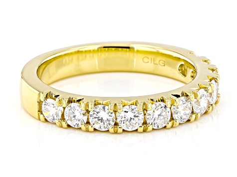 Pre-Owned White Lab-Grown Diamond 14k Yellow Gold Over Sterling Silver Band Ring 1.00ctw