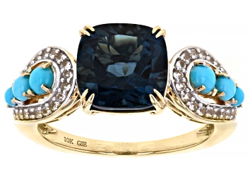 Picture of Pre-Owned London Blue Topaz 10k Yellow Gold Ring 3.27ctw