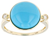 Pre-Owned Blue Sleeping Beauty Turquoise 14k Yellow Gold Ring