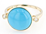 Pre-Owned Blue Sleeping Beauty Turquoise 14k Yellow Gold Ring
