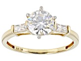 Pre-Owned Moissanite 10k Yellow Gold Engagement Ring 1.38ctw DEW
