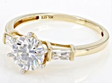 Pre-Owned Moissanite 10k Yellow Gold Engagement Ring 1.38ctw DEW