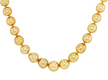 Picture of Pre-Owned Golden Cultured South Sea Pearl 14k Yellow Gold 18 Inch Strand Necklace