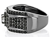 Pre-Owned White Zircon, Black Rhodium Over Sterling Silver Men's Ring 2.50ctw