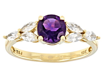 Picture of Pre-Owned Purple African Amethyst 10k Yellow Gold Ring 1.22ctw