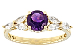 Pre-Owned Purple African Amethyst 10k Yellow Gold Ring 1.22ctw