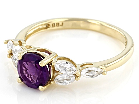 Pre-Owned Purple African Amethyst 10k Yellow Gold Ring 1.22ctw