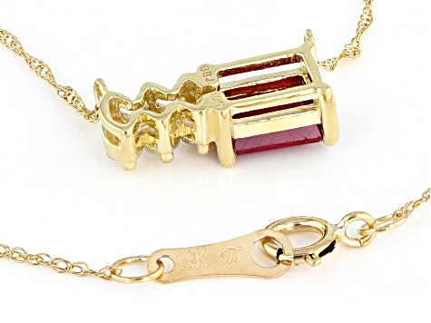 Pre-Owned Red Mahaleo® Ruby 10k Yellow Gold Necklace .73ctw