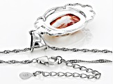 Pre-Owned Orange Spiny Oyster Shell Rhodium Over Sterling Silver Pendant With Chain