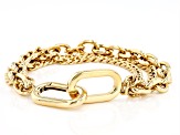 Pre-Owned Gold Tone Stainless Steel Multi-Link Bracelet