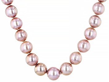 Picture of Pre-Owned Purple Cultured Freshwater Pearl Rhodium Over Sterling Silver 18 Inch Strand Necklace