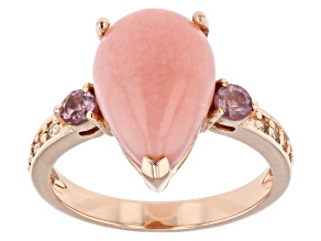 Pre-Owned Pink Peruvian Opal 10k Rose Gold Ring