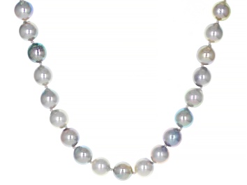 Picture of Pre-Owned Multicolor Platinum Cultured Japanese Akoya Pearl Rhodium Over Sterling Silver Strand 18"