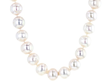 Picture of Pre-Owned White Cultured Freshwater Pearl Rhodium Over Sterling Silver 18 Inch Strand Necklace