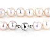 Pre-Owned White Cultured Freshwater Pearl Rhodium Over Sterling Silver 18 Inch Strand Necklace