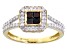 Pre-Owned Red And White Diamond 10k Yellow Gold Quad Ring 0.75ctw