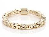 Pre-Owned 18k Yellow Gold Over Sterling Silver 2.5mm Byzantine Band Ring