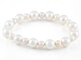 Pre-Owned White Cultured Freshwater Pearl Stretch Bracelet