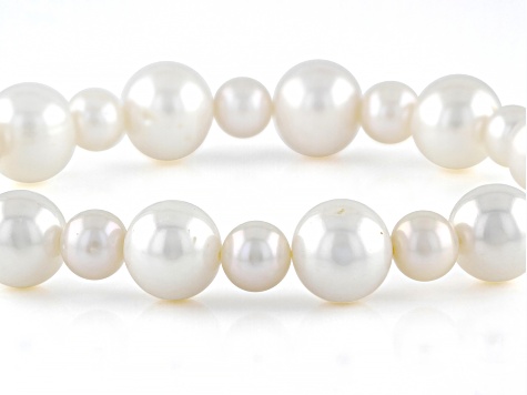 Pre-Owned White Cultured Freshwater Pearl Stretch Bracelet