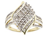 Pre-Owned Diamond 10k Yellow Gold Cluster Ring 1.00ctw