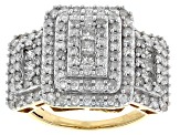 Pre-Owned White Diamond 10k Yellow Gold Cluster Ring 1.55ctw