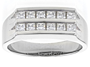 Pre-Owned Moissanite Platineve Mens Ring 1.20ctw DEW.