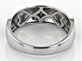 Pre-Owned Moissanite platineve and black rhodium over sterling silver mens ring .13ctw DEW