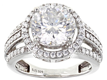 Picture of Pre-Owned Moissanite Inferno cut Platineve Ring 4.77ctw DEW.