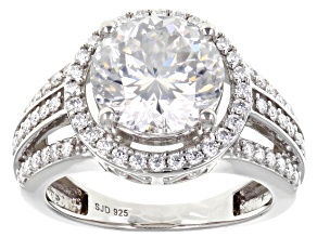 Pre-Owned Moissanite Inferno cut Platineve Ring 4.77ctw DEW.